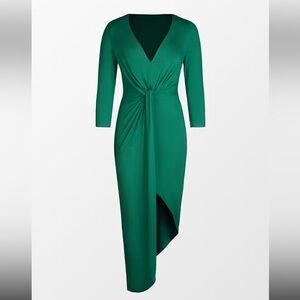 Cupshe Asymmetrical Green Twist Dress